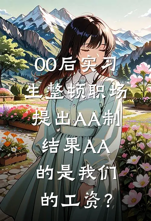 00后实习生整顿职场提出AA制，结果AA的是我们的工资？